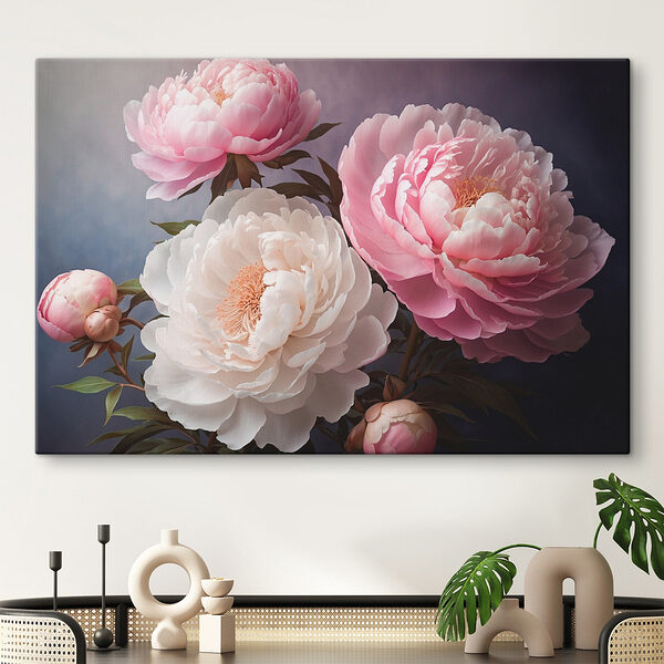 Gruppe von rosa und weißen Blumen Wandbilder Gruppe von rosa und weißen Blumen