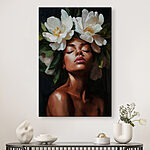 Wandbilder Frau mit Blumen im Haar