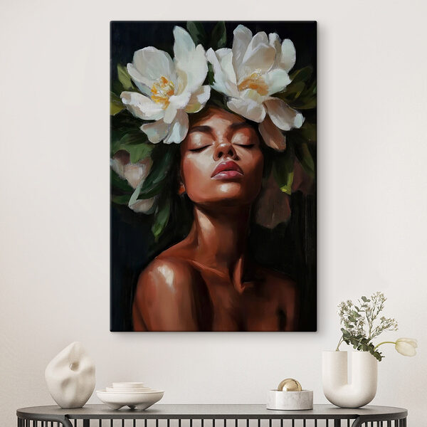 Frau mit Blumen im Haar Wandbilder Frau mit Blumen im Haar