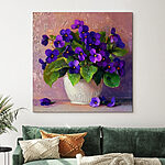 Wandbilder Topf mit lila Blumen