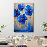 Wandbilder Malerei von blauen Blumen