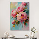 Wandbilder Gemälde mit rosa Blumen