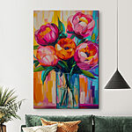Wandbilder Gemälde von Blumen in einer Vase