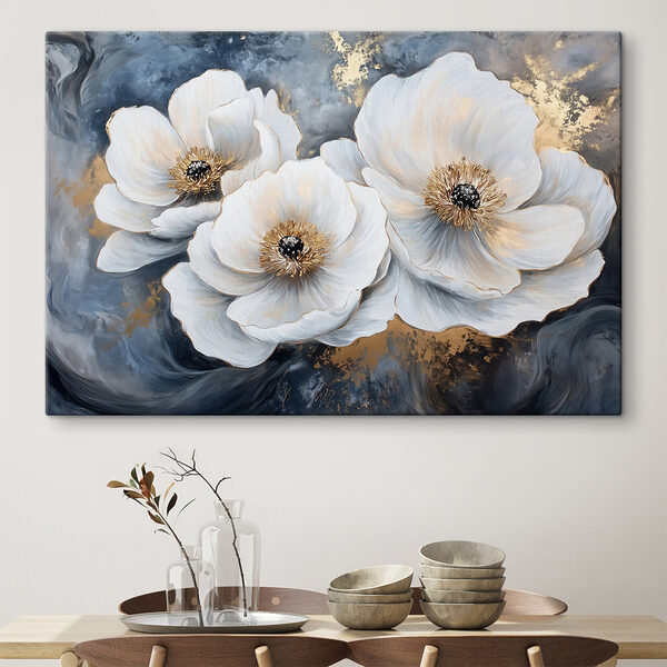 Malerei von weißen Blumen Wandbilder Malerei von weißen Blumen