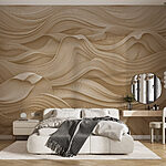 Fototapeten Strukturierte Wellen in sanften Farbtönen