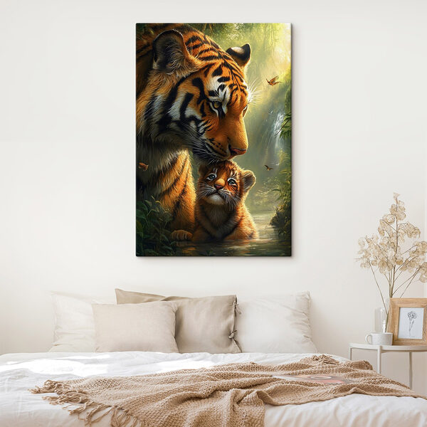 Tiger und ein Jungtier im Dschungel Wandbilder Tiger und ein Jungtier im Dschungel