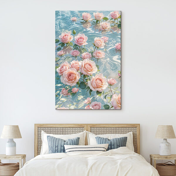 Im Wasser schwimmende rosa Blumen Wandbilder Im Wasser schwimmende rosa Blumen