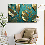 Wandbilder Elegante Blätter auf einem leuchtenden Hintergrund