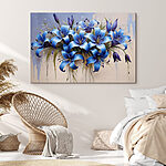Wandbilder Gruppe von blauen Blumen