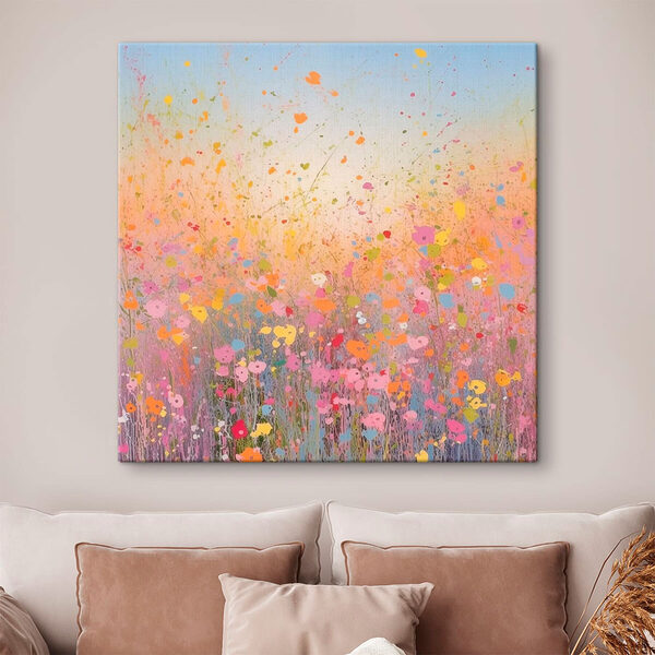 Gemälde von Blumen auf einem Feld Wandbilder Gemälde von Blumen auf einem Feld