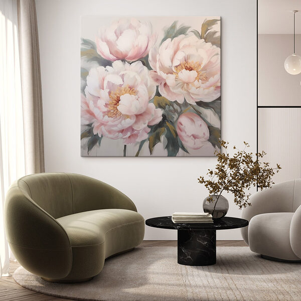 Malerei von Blumen auf einer weißen Fläche Wandbilder Malerei von Blumen auf einer weißen Fläche