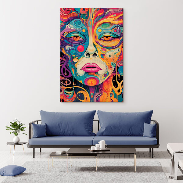 Buntes Gesicht mit Augen und Lippen Wandbilder Buntes Gesicht mit Augen und Lippen