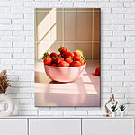 Wandbilder Schale mit Erdbeeren auf einer Theke