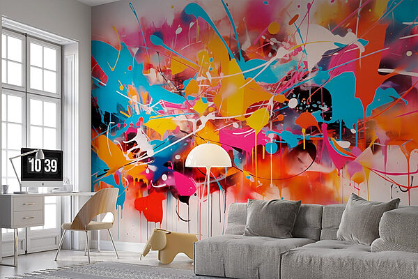 Bunte Kunstspritzer Fototapeten Bunte Kunstspritzer