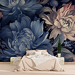 Fototapeten Lebendige Blumenmuster in sanften Farbtönen