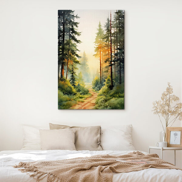 Aquarellmalerei eines Waldes Wandbilder Aquarellmalerei eines Waldes