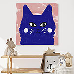 Wandbilder Blaue Katze mit weißen Augen und Schnurrhaaren