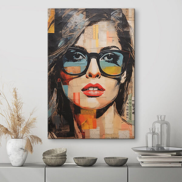 Gemälde einer Frau mit Sonnenbrille Wandbilder Gemälde einer Frau mit Sonnenbrille