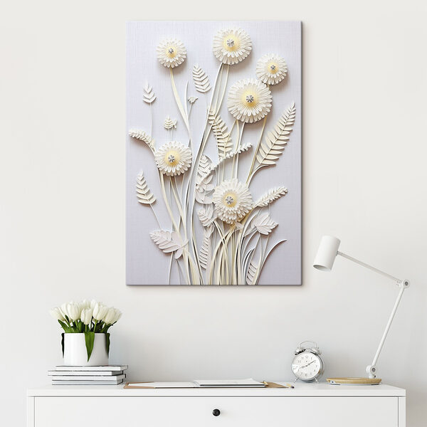 Weiße Papierblumen zum Ausschneiden Wandbilder Weiße Papierblumen zum Ausschneiden