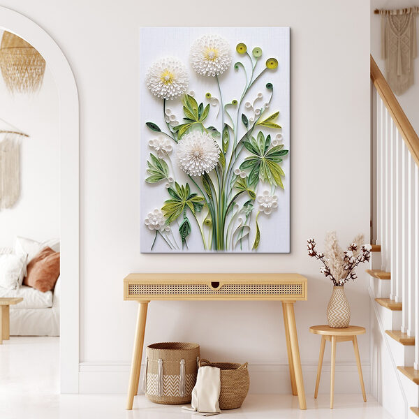 Papierblumen und Blätter Wandbilder Papierblumen und Blätter