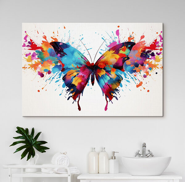Bunter Schmetterling mit Farbspritzern Wandbilder Bunter Schmetterling mit Farbspritzern