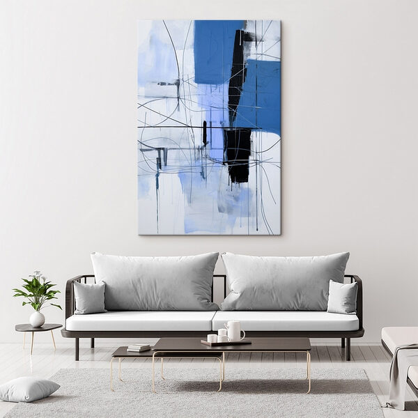Malerei eines blauen und schwarzen Quadrats Wandbilder Malerei eines blauen und schwarzen Quadrats