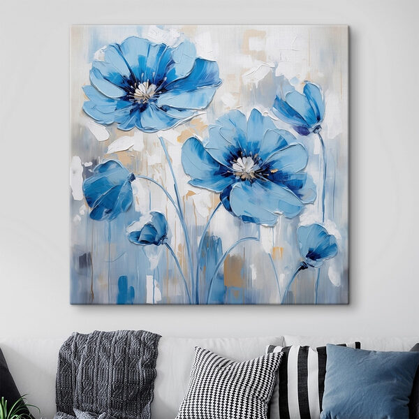 Malerei von blauen Blumen Wandbilder Malerei von blauen Blumen