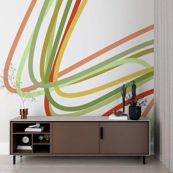 Bunte Linien auf weißem Hintergrund Fototapeten Bunte Linien auf weißem Hintergrund
