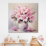 Wandbilder Gemälde mit rosa Blumen in einer Vase