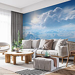 Fototapeten Wolken und blauer Himmel mit Wolken und die Sonne