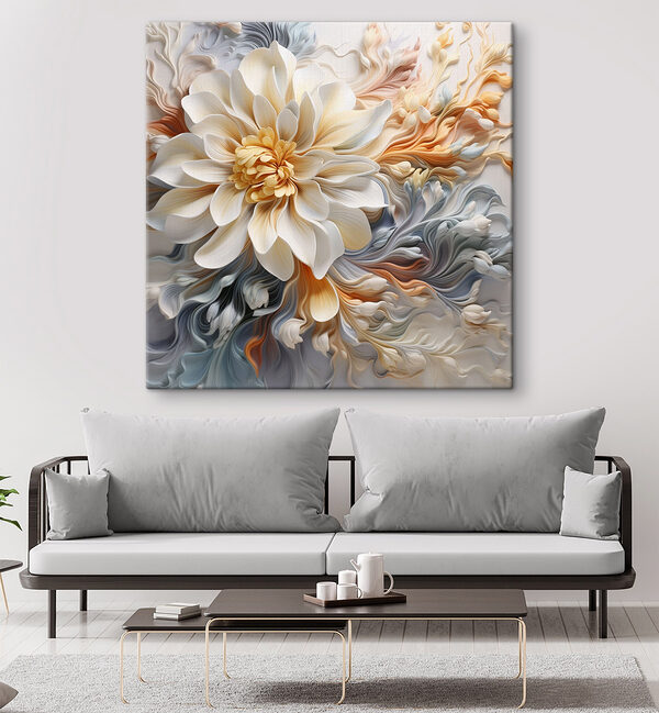 Weiße Blüte mit gelber Mitte Wandbilder Weiße Blüte mit gelber Mitte