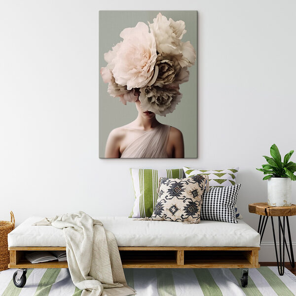 Frau mit Blumen auf dem Kopf Wandbilder Frau mit Blumen auf dem Kopf
