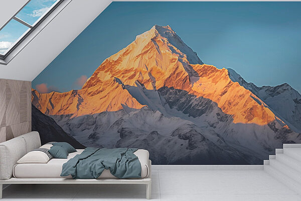 Berg mit Schnee darauf Fototapeten Berg mit Schnee darauf
