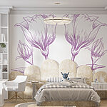 Fototapeten Zartes florales Liniendesign