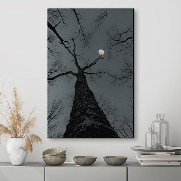 Baum mit dem Mond im Hintergrund Wandbilder Baum mit dem Mond im Hintergrund