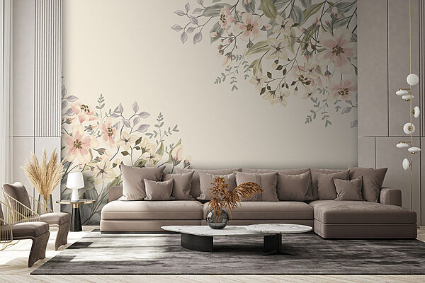 Florales Muster mit Blumen Fototapeten Florales Muster mit Blumen