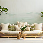 Fototapeten Grüne und weiße Landschaft