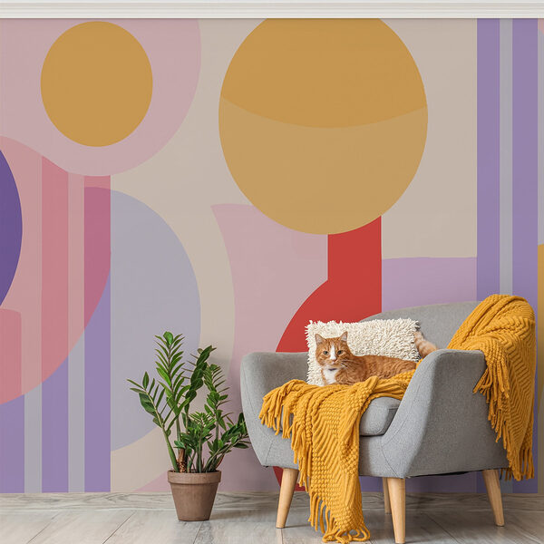 Buntes Kunstwerk mit Kreisen und Kreisen Fototapeten Buntes Kunstwerk mit Kreisen und Kreisen