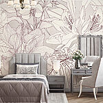 Fototapeten Zartes florales Liniendesign