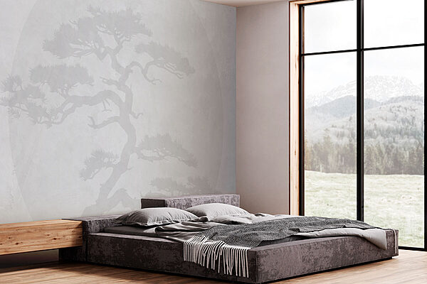 Fototapeten Baum mit Zweigen auf einem weißen Hintergrund