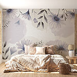 Fototapeten Zartes Aquarell-Blumenmuster