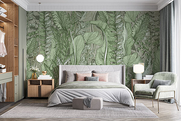 Fototapeten Üppiges Grün füllt die Leinwand