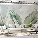 Fototapeten Üppige Blätter in sanftem Licht