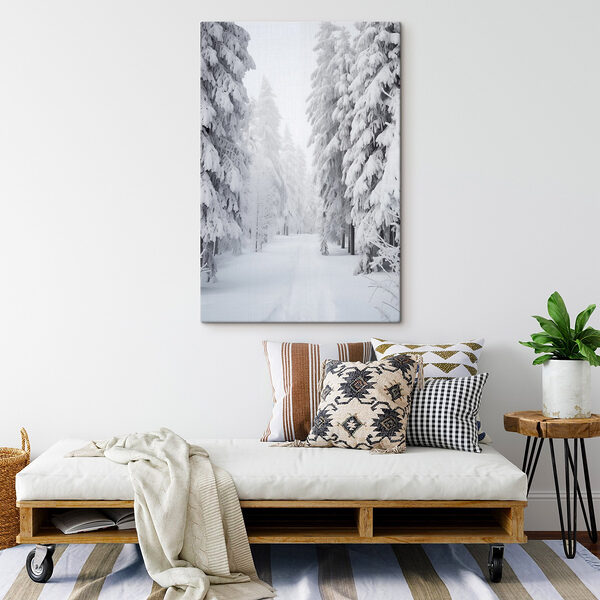 Verschneiter Weg mit Bäumen Wandbilder Verschneiter Weg mit Bäumen