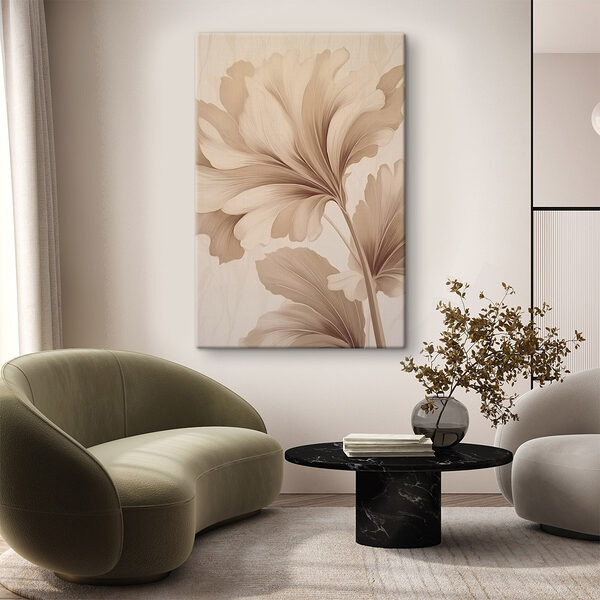 Wandbilder Zarte Blätter in sanften Tönen