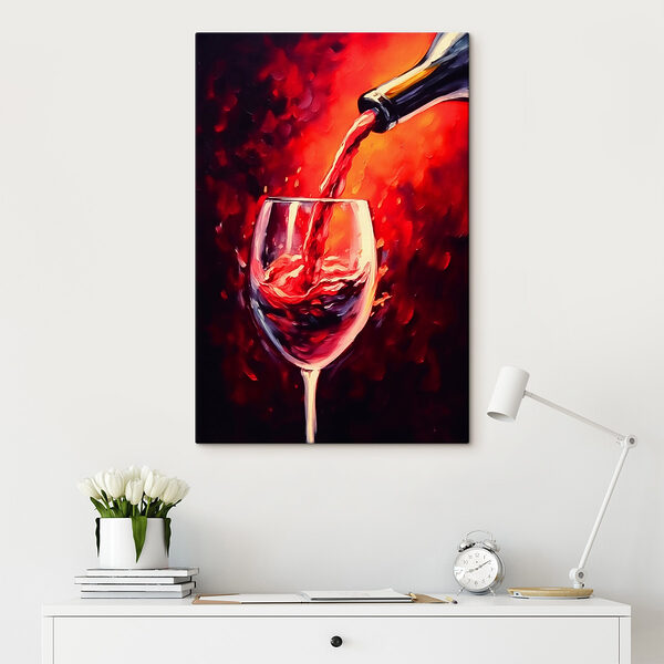 Einschenken von Wein in ein Glas Wandbilder Einschenken von Wein in ein Glas