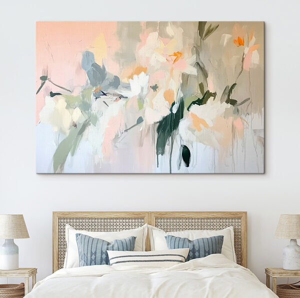Gemälde mit Blumen an einer Wand Wandbilder Gemälde mit Blumen an einer Wand