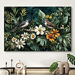 Wandbilder Vögel auf einem Zweig mit Blumen