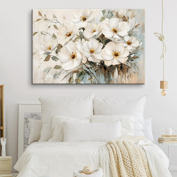 Malerei von weißen Blumen Wandbilder Malerei von weißen Blumen