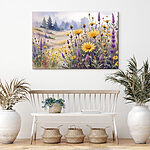 Wandbilder Feld mit Blumen und Gras